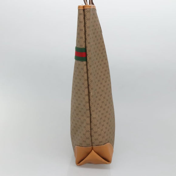 GUCCI Micro GG Supreme Web Sherry Line Bag PVC Beige Gold Auth ep9489