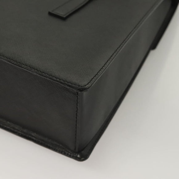 Burberrys Hand Bag Leather Black Silver Auth ep9512