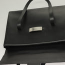 Burberrys Hand Bag Leather Black Silver Auth ep9512-15
