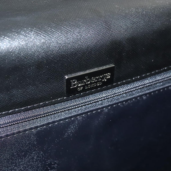 Burberrys Hand Bag Leather Black Silver Auth ep9512