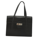 Burberrys Hand Bag Leather Black Silver Auth ep9512-2
