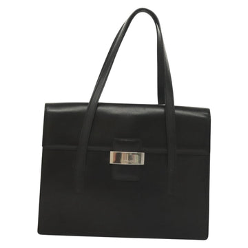 Burberrys Hand Bag Leather Black Silver Auth ep9512 - 0