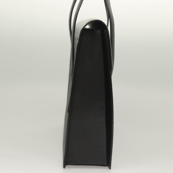 Burberrys Hand Bag Leather Black Silver Auth ep9512