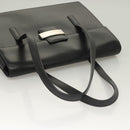 Burberrys Hand Bag Leather Black Silver Auth ep9512-6