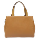 Burberrys Hand Bag Leather Brown Gold Auth ep9513-2