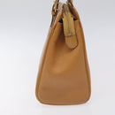 Burberrys Hand Bag Leather Brown Gold Auth ep9513-3