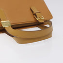 Burberrys Hand Bag Leather Brown Gold Auth ep9513-7