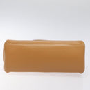 Burberrys Hand Bag Leather Brown Gold Auth ep9513-5