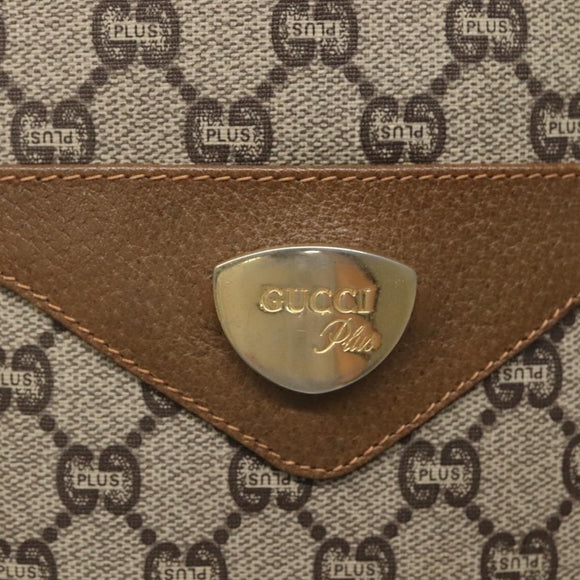 GUCCI GG Plus Supreme Web Sherry Line Tote Bag PVC Beige Red Green Auth ep9518