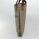 GUCCI GG Plus Supreme Web Sherry Line Tote Bag PVC Beige Red Green Auth ep9518-4