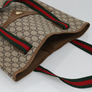 GUCCI GG Plus Supreme Web Sherry Line Tote Bag PVC Beige Red Green Auth ep9518-6