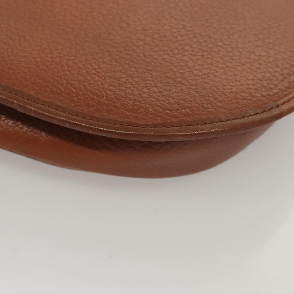 Burberrys Shoulder Bag Leather Brown Gold Auth ep9523