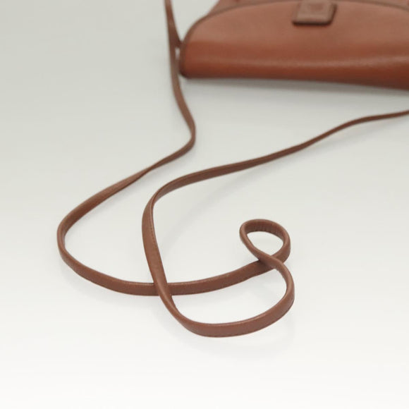 Burberrys Shoulder Bag Leather Brown Gold Auth ep9523