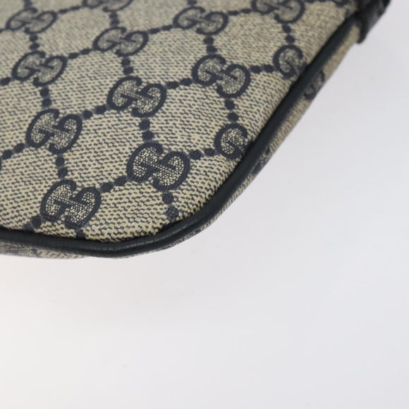 GUCCI GG Supreme Sherry Line Shoulder Bag PVC Navy Gold 68 02 047 Auth ep9524