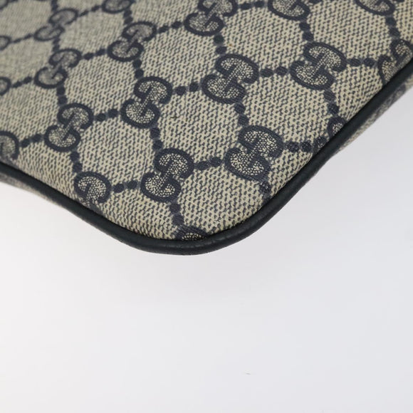 GUCCI GG Supreme Sherry Line Shoulder Bag PVC Navy Gold 68 02 047 Auth ep9524