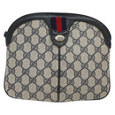 GUCCI GG Supreme Sherry Line Shoulder Bag PVC Navy Gold 68 02 047 Auth ep9524-2