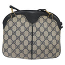 GUCCI GG Supreme Sherry Line Shoulder Bag PVC Navy Gold 68 02 047 Auth ep9524-3