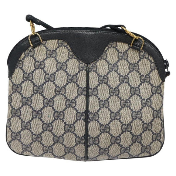 GUCCI GG Supreme Sherry Line Shoulder Bag PVC Navy Gold 68 02 047 Auth ep9524