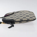 GUCCI GG Supreme Sherry Line Shoulder Bag PVC Navy Gold 68 02 047 Auth ep9524-5