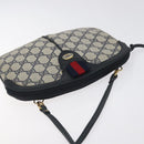 GUCCI GG Supreme Sherry Line Shoulder Bag PVC Navy Gold 68 02 047 Auth ep9524-6