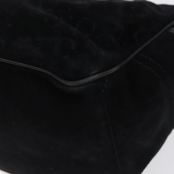 CELINE C Macadam Canvas Boogie bag Hand Bag Black Silver Auth ep9525