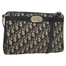 Christian Dior Trotter Canvas Shoulder Bag Navy Gold Auth ep9528-1