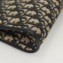 Christian Dior Trotter Canvas Shoulder Bag Navy Gold Auth ep9528-10