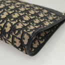 Christian Dior Trotter Canvas Shoulder Bag Navy Gold Auth ep9528-11