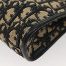 Christian Dior Trotter Canvas Shoulder Bag Navy Gold Auth ep9528-13