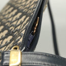 Christian Dior Trotter Canvas Shoulder Bag Navy Gold Auth ep9528-15