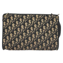 Christian Dior Trotter Canvas Shoulder Bag Navy Gold Auth ep9528-3