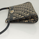 Christian Dior Trotter Canvas Shoulder Bag Navy Gold Auth ep9528-5
