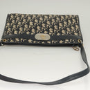 Christian Dior Trotter Canvas Shoulder Bag Navy Gold Auth ep9528-6