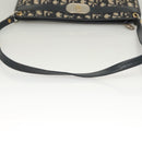 Christian Dior Trotter Canvas Shoulder Bag Navy Gold Auth ep9528-7