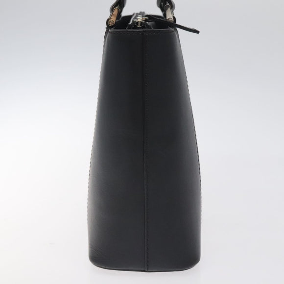 BURBERRY Hand Bag Leather Black Silver Auth ep9535