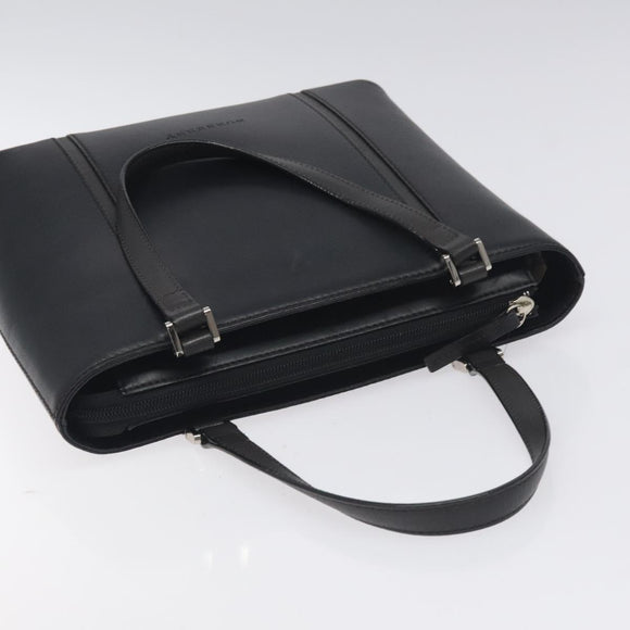 BURBERRY Hand Bag Leather Black Silver Auth ep9535