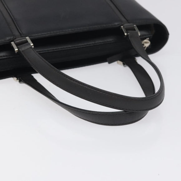 BURBERRY Hand Bag Leather Black Silver Auth ep9535