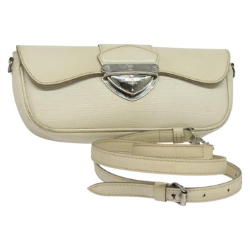 LOUIS VUITTON Epi Pochette Montaigne Bag White Yvoire M5929J LV Auth ep9537