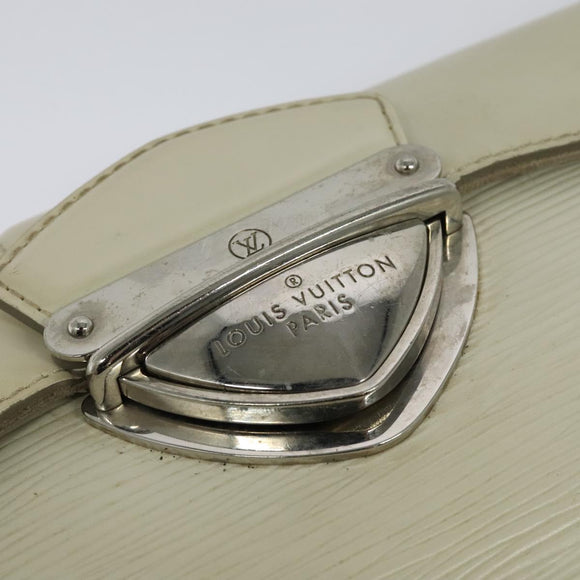 LOUIS VUITTON Epi Pochette Montaigne Bag White Yvoire M5929J LV Auth ep9537