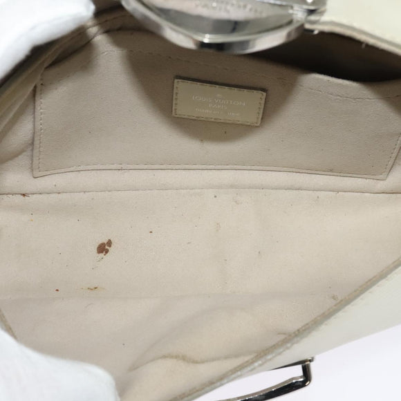 LOUIS VUITTON Epi Pochette Montaigne Bag White Yvoire M5929J LV Auth ep9537