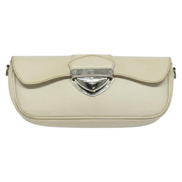 LOUIS VUITTON Epi Pochette Montaigne Bag White Yvoire M5929J LV Auth ep9537