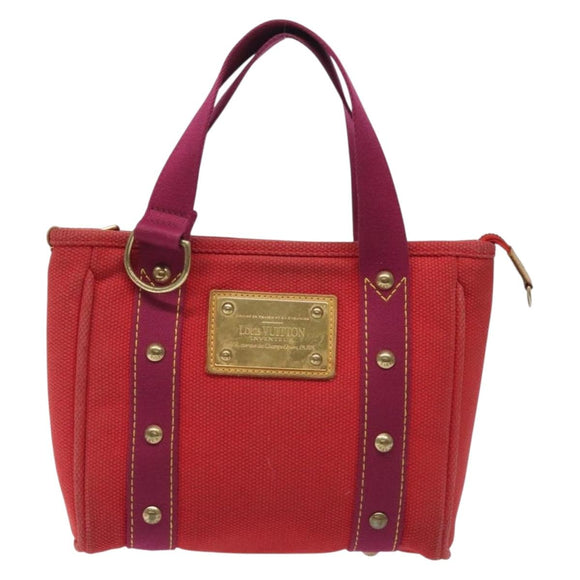 LOUIS VUITTON Antigua Cabas PM Tote Bag Canvas Rouge M40037 LV Auth ep9539