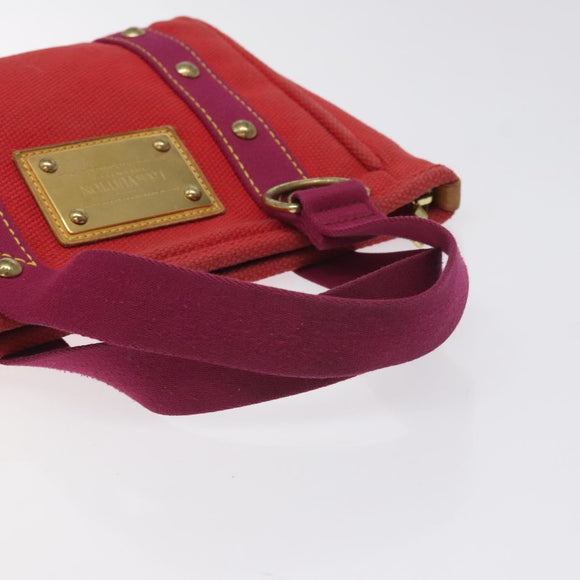 LOUIS VUITTON Antigua Cabas PM Tote Bag Canvas Rouge M40037 LV Auth ep9539