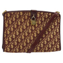 Christian Dior Trotter Canvas Shoulder Bag Red Gold Auth ep9547-1