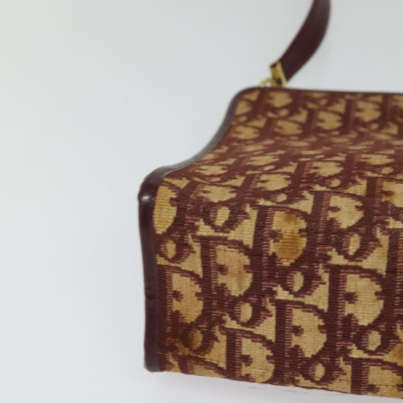Christian Dior Trotter Canvas Shoulder Bag Red Gold Auth ep9547