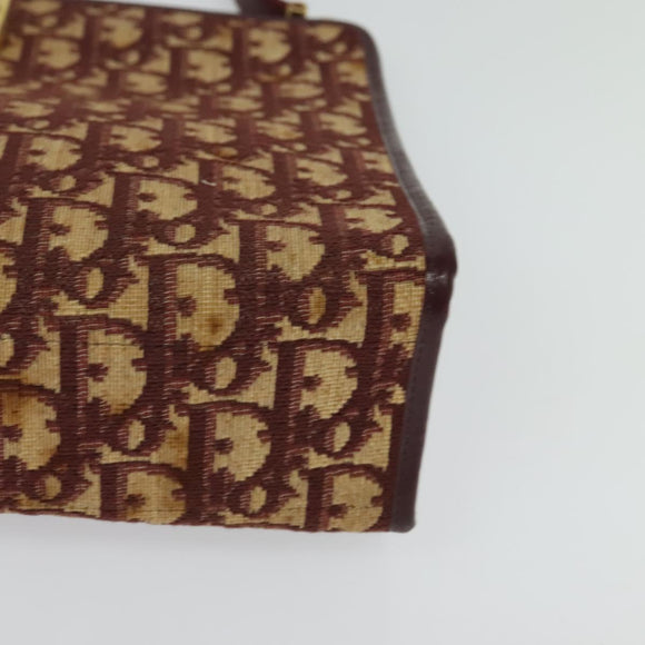 Christian Dior Trotter Canvas Shoulder Bag Red Gold Auth ep9547