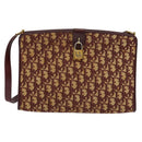 Christian Dior Trotter Canvas Shoulder Bag Red Gold Auth ep9547-13