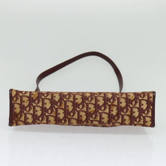 Christian Dior Trotter Canvas Shoulder Bag Red Gold Auth ep9547