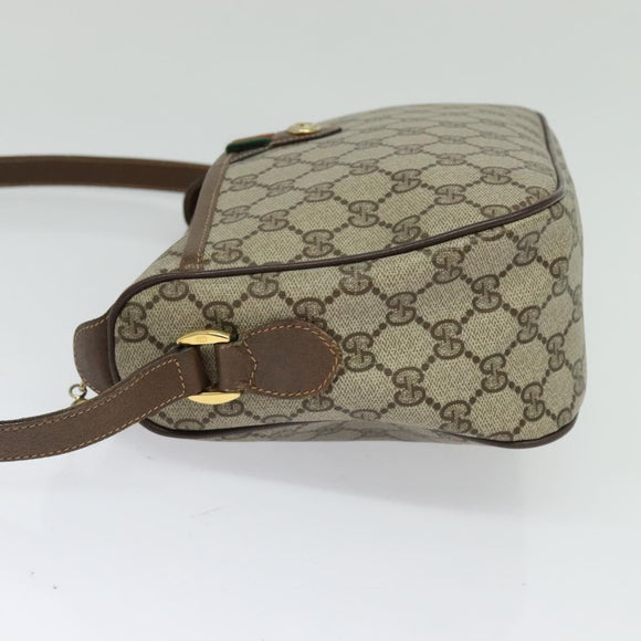 GUCCI GG Supreme Web Sherry Line Shoulder Bag PVC Beige 89 02 077 Auth ep9550