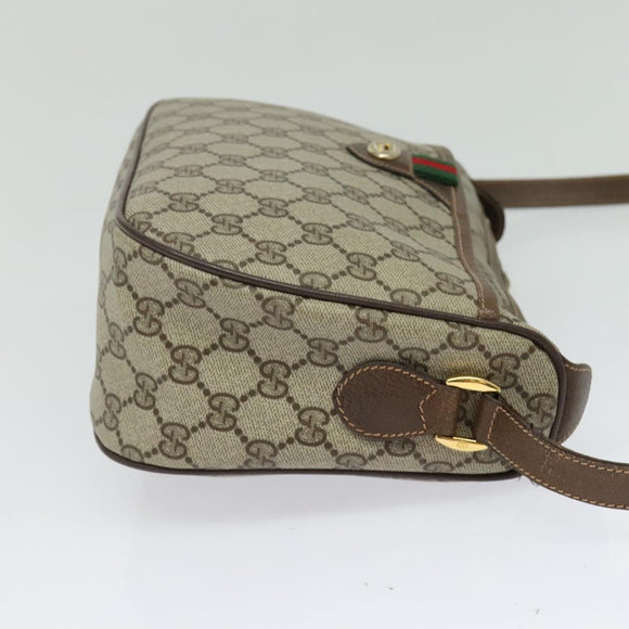 GUCCI GG Supreme Web Sherry Line Shoulder Bag PVC Beige 89 02 077 Auth ep9550